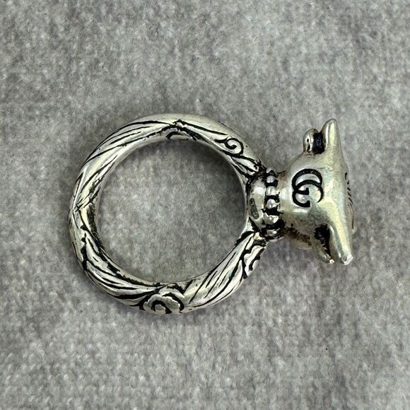 Gucci Anger Forest 925 Silver Bull Ring 6 - Picture 6 of 10